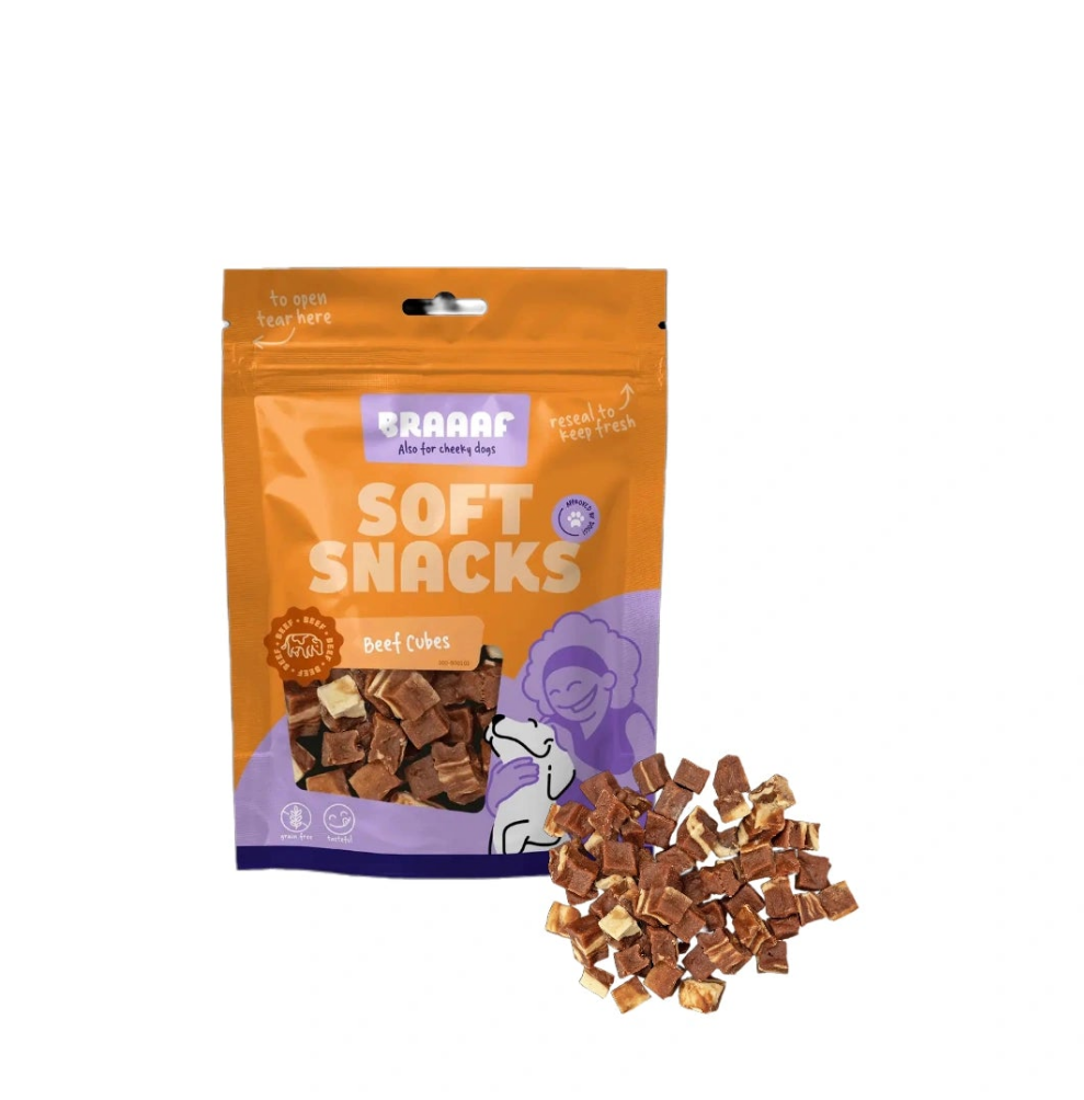 Braaaf Cubetti Morbidi Snack - Bœuf et poisson