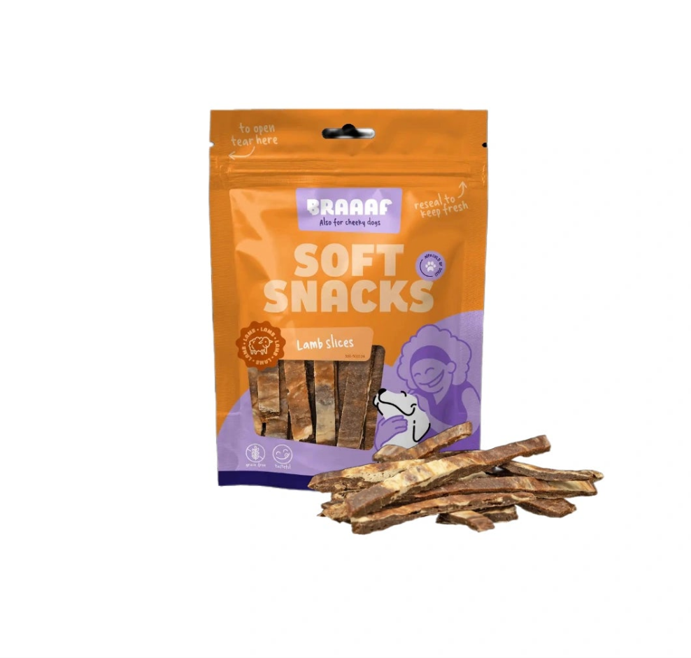 Braaaf Soft Snack Slices - Agneau et poisson