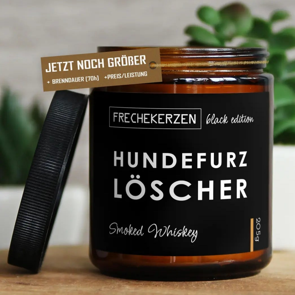 -Idée cadeau bougie parfumée, BLK fait à la main - whisky fumé