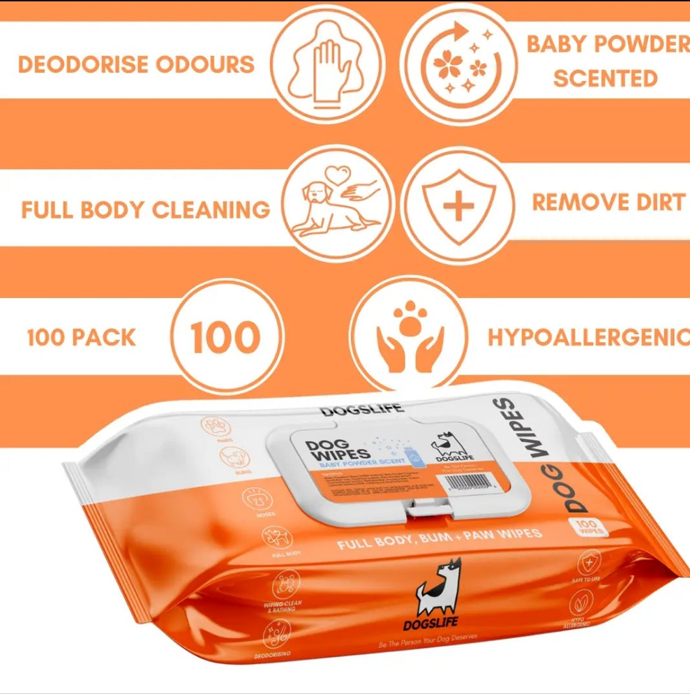 Serviettes parfumées pour chiens