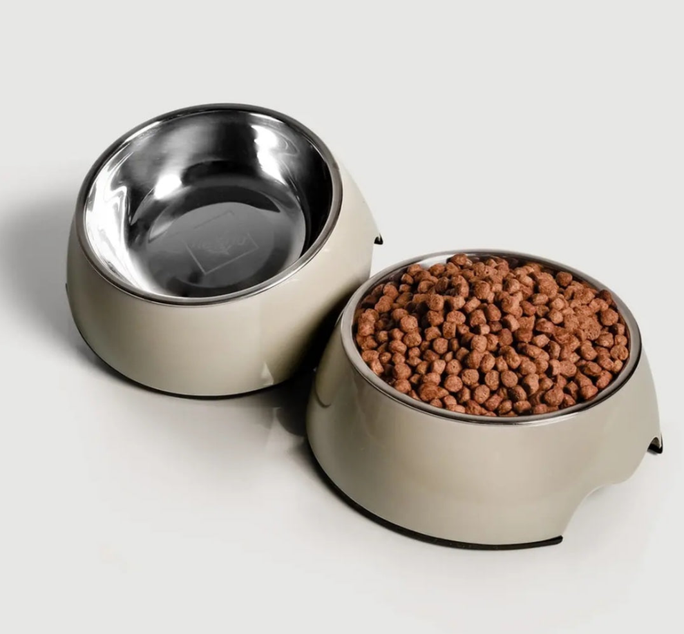 ne&no Set de 2 bols - Mélamine et acier inoxydable et antirouille - Gris